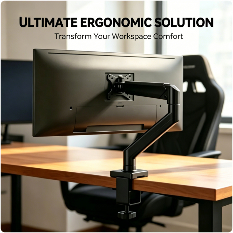 Desk Setup Monitor Arm - Dudukan Monitor Tunggal 14-32 Inci, Dapat