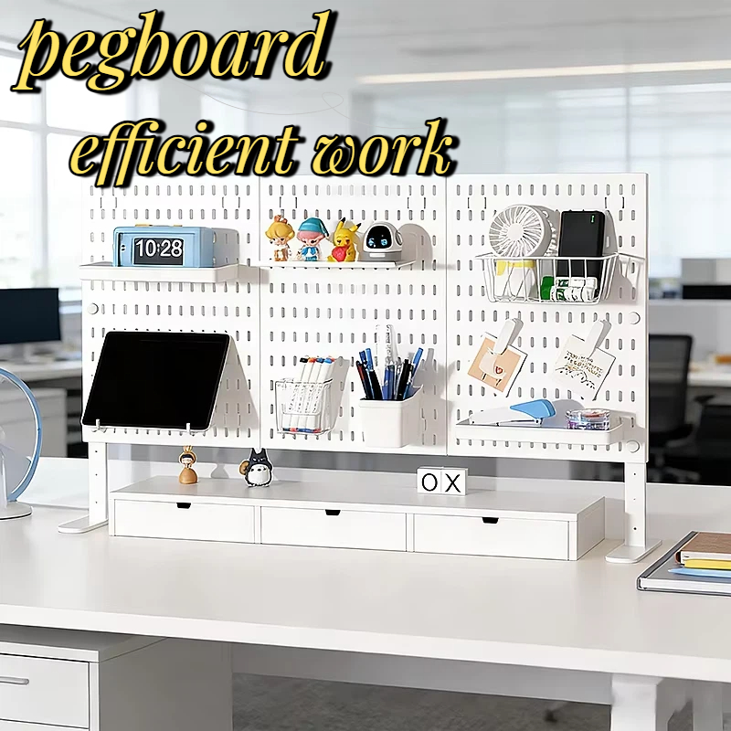 Desk Setup Table - Papan Pegboard Meja PP 30×30cm, Penyangga
