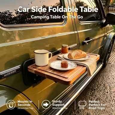 Desk Setup Table - Meja Kayu Lipat Samping Mobil untuk