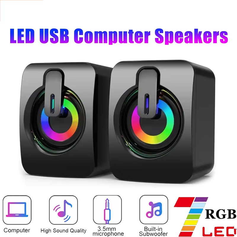 Desk Setup Speakers - Speaker Komputer Mikrofon Stereo HiFi Speaker