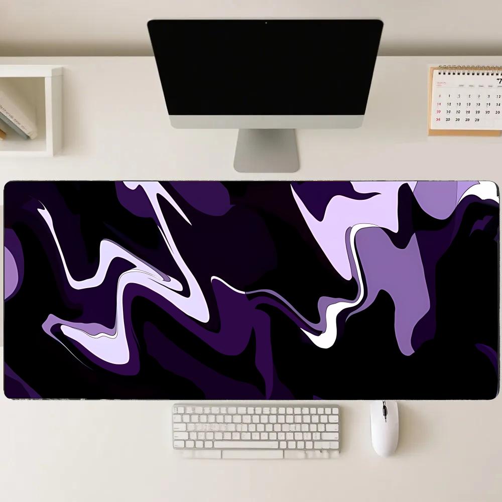 Desk Setup Gadgets - Alas Mouse Playmat Ungu Hitam Fluida