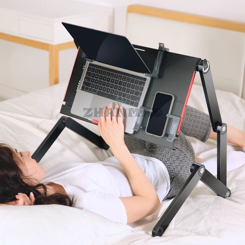 Desk Setup For Laptop - Berbaring Datar Di Tempat Tidur, Meja