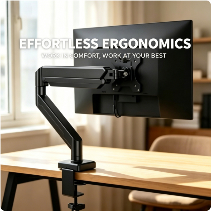 Desk Setup Monitor Arm - Dudukan Monitor Tunggal 14-32 Inci, Dapat