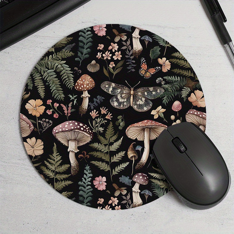 Desk Setup Keyboard - Alas Mouse Bulat Motif Hutan Karet