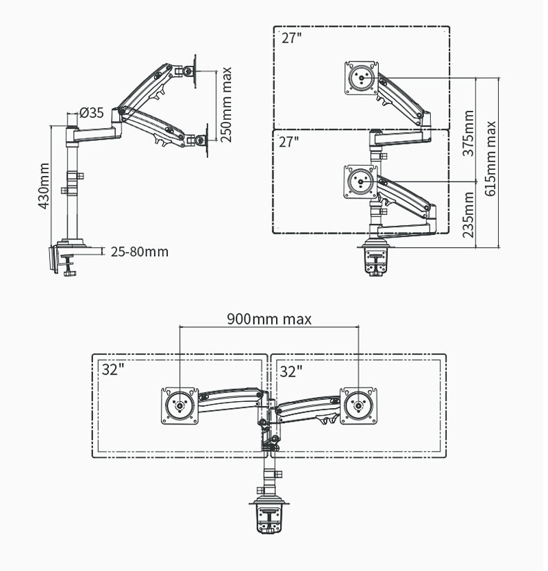 Penyangga Monitor LCD TV NB H1 - Desk Setup Monitor Arm ulasan dan harga