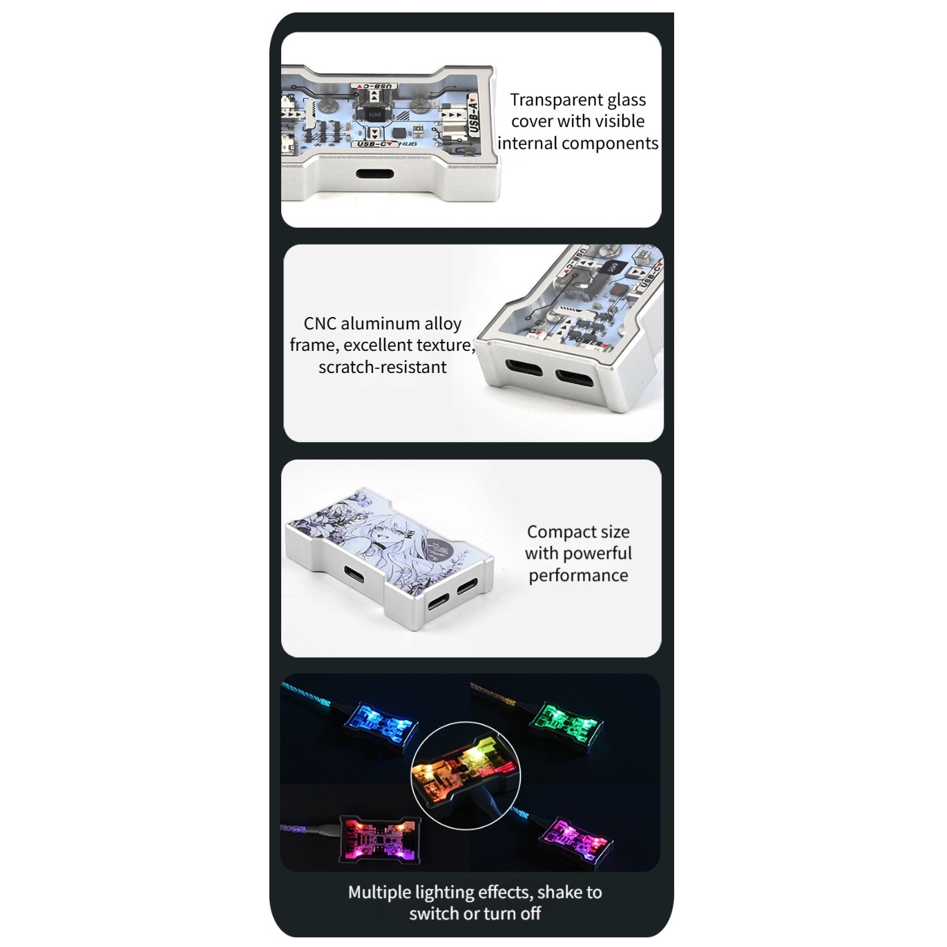 RGB USB Hub 2 Input 3 Output B - Desk Setup Keyboard ulasan dan harga