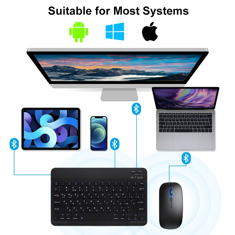 Keyboard Mouse Nirkabel Blueto - Desk Setup Keyboard ulasan dan harga