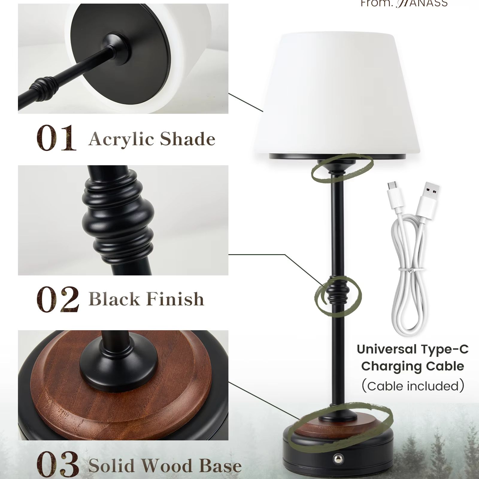 Lampu Meja Tanpa Kabel Set Lam - Desk Setup Table ulasan dan harga