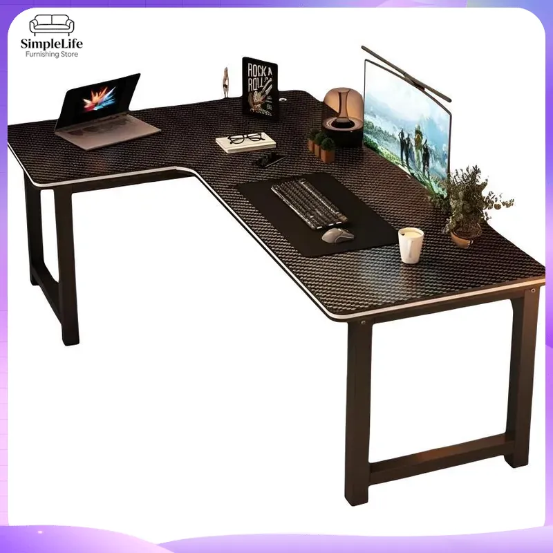 Meja Gaming Sudut dengan Rak P - Setup Desk Monitor ulasan dan harga