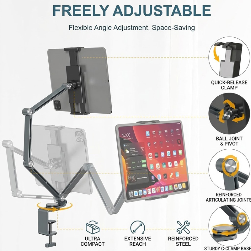 Dudukan iPad untuk meja, duduk - Desk Setup Monitor Arm ulasan dan harga