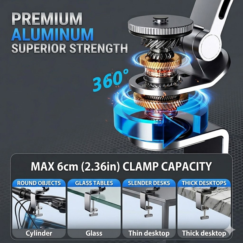 Dudukan iPad untuk meja, duduk - Desk Setup Monitor Arm ulasan dan harga
