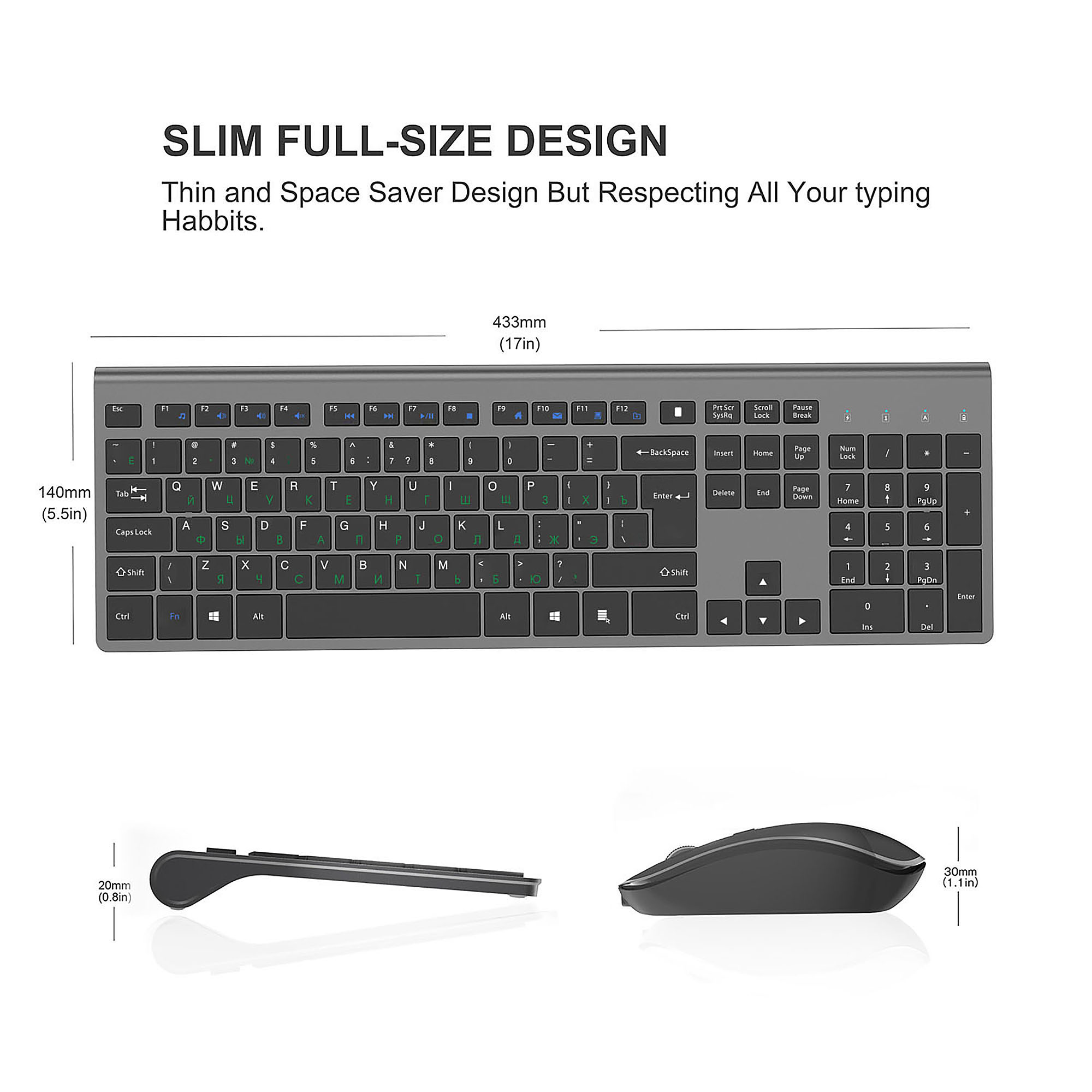 Set Keyboard dan Mouse Nirkabe - Desk Setup Keyboard ulasan dan harga