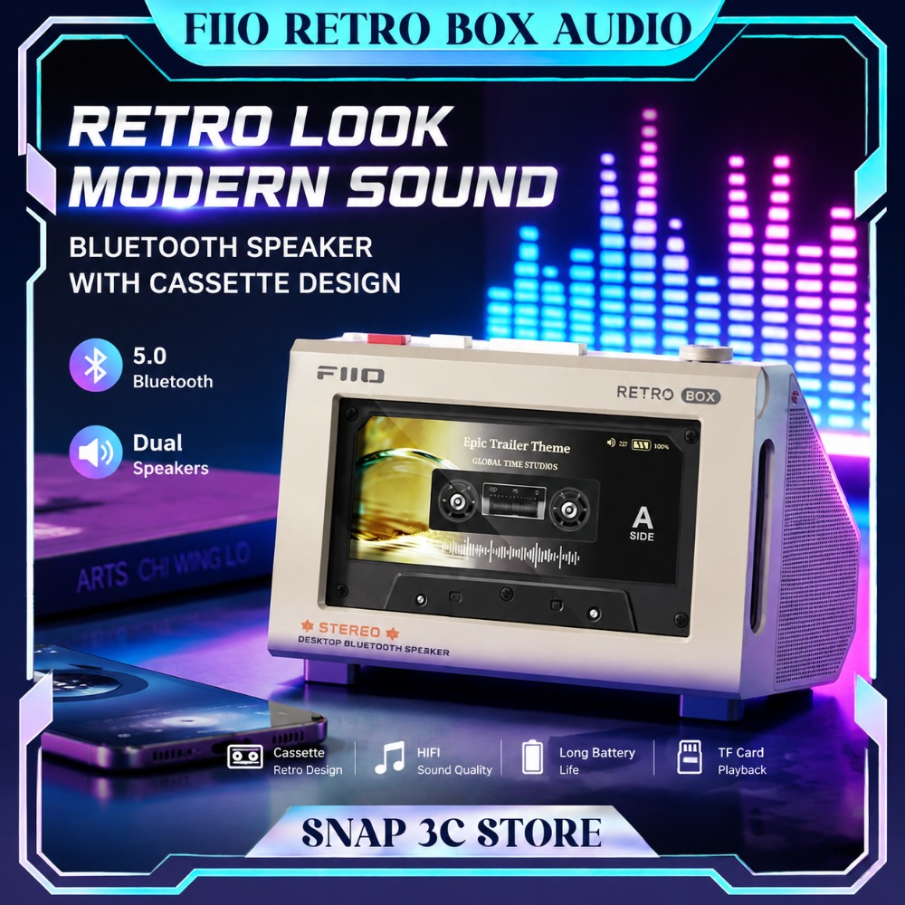 FiiO RETRO BOX Speaker Stereo  - Desk Setup With Speakers ulasan dan harga