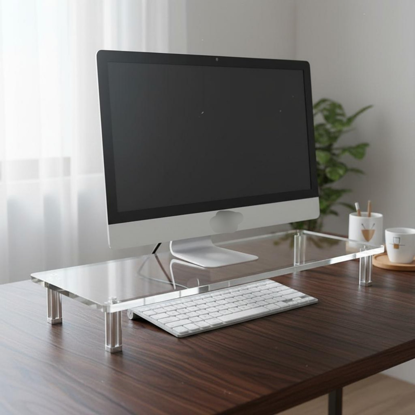 Penyangga Monitor Akrilik Muda - Setup Desk Monitor ulasan dan harga