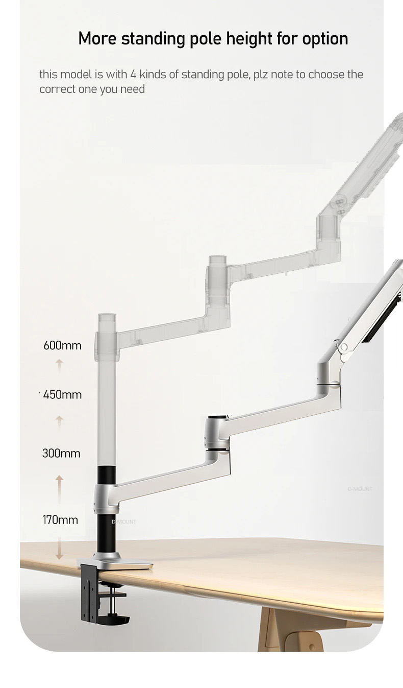 (1098mm) DL-8014 Penjepit Leng - Desk Setup Monitor Arm ulasan dan harga