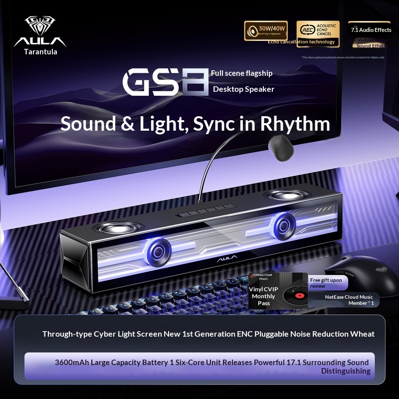 Aula Gs8 Speaker Gaming Deskto - Desk Setup With Speakers ulasan dan harga