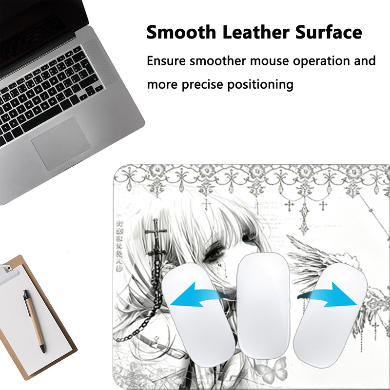 Alas Mouse Kulit Hitam Putih E - Desk Setup White ulasan dan harga