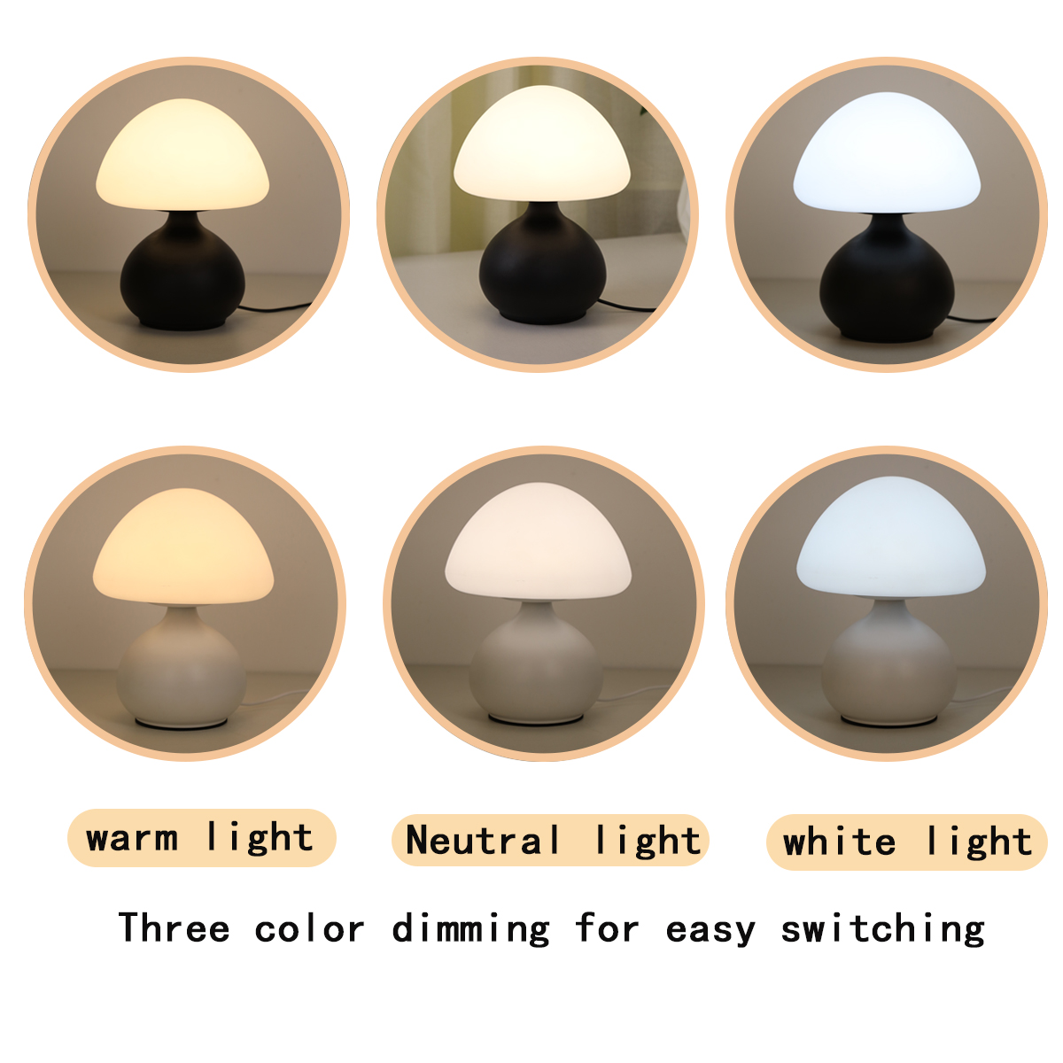 Lampu Meja Mini Bentuk Jamur d - Desk Setup White ulasan dan harga