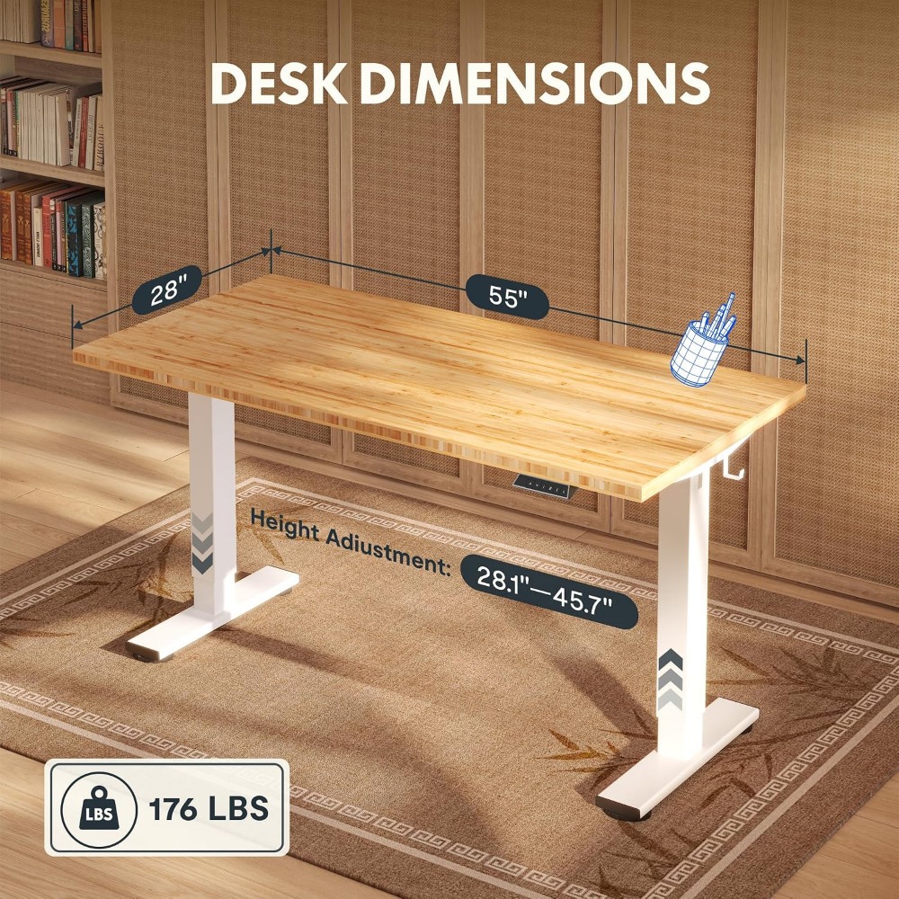 FLEXISPOT Meja Berdiri Bambu S - Setup Desk Monitor ulasan dan harga