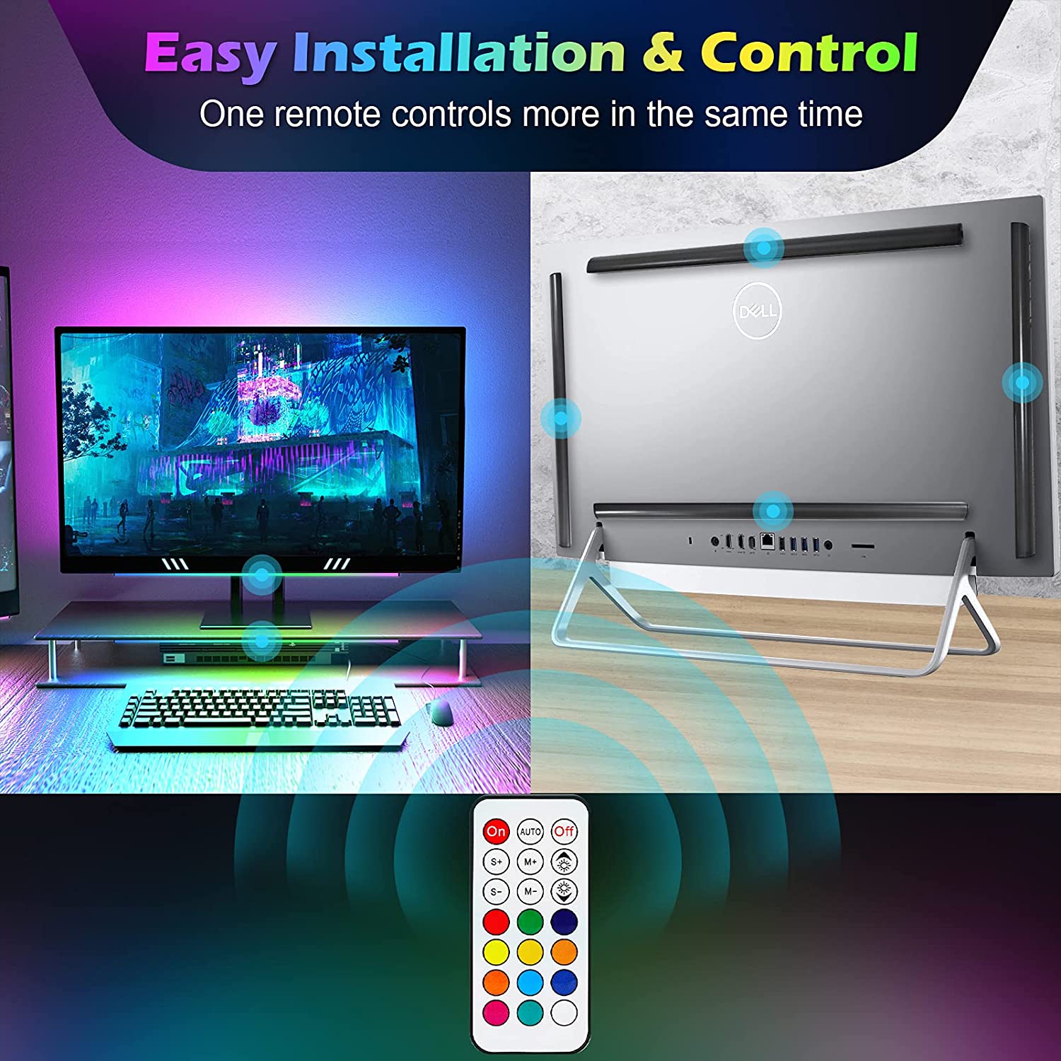Lampu LED dekorasi ruang Game, - Setup Desk Monitor ulasan dan harga