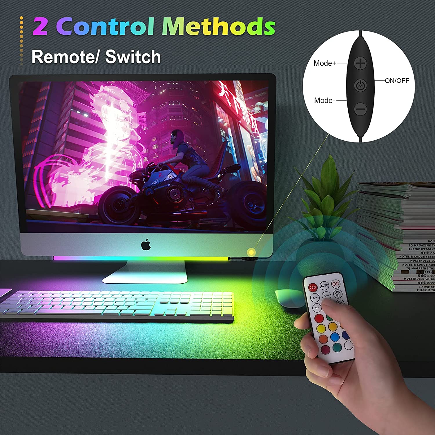 Lampu LED dekorasi ruang Game, - Setup Desk Monitor ulasan dan harga
